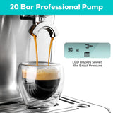 CASABREWS Espresso Machine with Grinder, Professional Coffee Maker with Milk Frother Steam Wand, Barista-Quality Cappuccino Latte Machine with LCD Display, Great for Coffee Enthusiasts CASABREWS