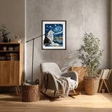 Wolf Paint by Number, White Wolf Paint by Numbers Kit for Adults, Wolves Canvas Wall Art, Starry Night Animals DIY Acrylic Painting for Gift, Home Wall Decor(16x20inch, Unframed) Cawpom