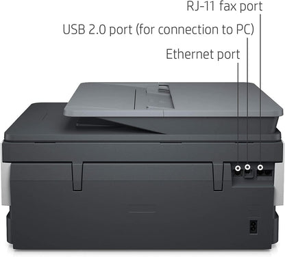 HP OfficeJet 8022e All-in-One Color Inkjet Wireless Printer Scanner Copier with 6-months Instant Ink Included Phone Computer Printers for Home Use Two-Sided Printing Scanning 1K7K6A (Renewed Premium)