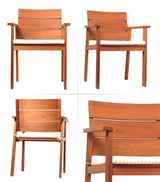 Amazonia Colony 11-Piece Patio Extendable Rectangular Dining Set Wtih Cushions | Eucalyptus Wood | Ideal for Outdoors and Poolside, 118Lx42Wx35H, Brown Amazonia