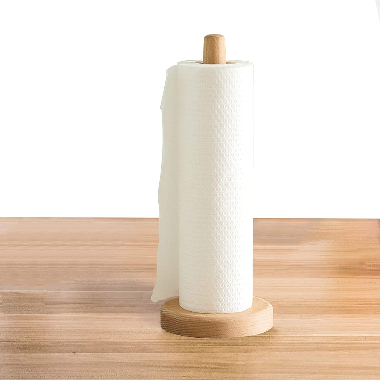 Yistao Wood Paper Towel Holder, Wooden Paper Towel Holder Countertop Standing Paper Towel Organizer Roll Dispenser for Kitchen Countertop & Dining Table Yistao