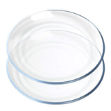 FOYO Oven Basics Glass Plate Set, 10 inch Round Tempered Glass Pie Dish, Set of 2 FOYO