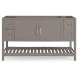Alaterre Furniture Bennet 60 Inch Bathroom Vanity - Freestanding Cabinet Without Sink - Large Wood Vanity with Soft-Close Shaker Doors (Gray) Alaterre Furniture