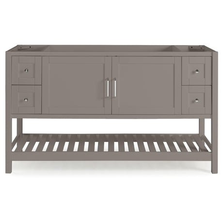 Alaterre Furniture Bennet 60 Inch Bathroom Vanity - Freestanding Cabinet Without Sink - Large Wood Vanity with Soft-Close Shaker Doors (Gray) Alaterre Furniture