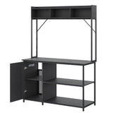 BELLEZE Aquarium Stand with LED Lights 55-90 Gallon, Fish Tank Stand with Heavy Duty Metal Fluted Storage Cabinet and Power Outlets, 1200 LBS Capacity,Fish Turtle Tank Compatible, Black Ebony BELLEZE