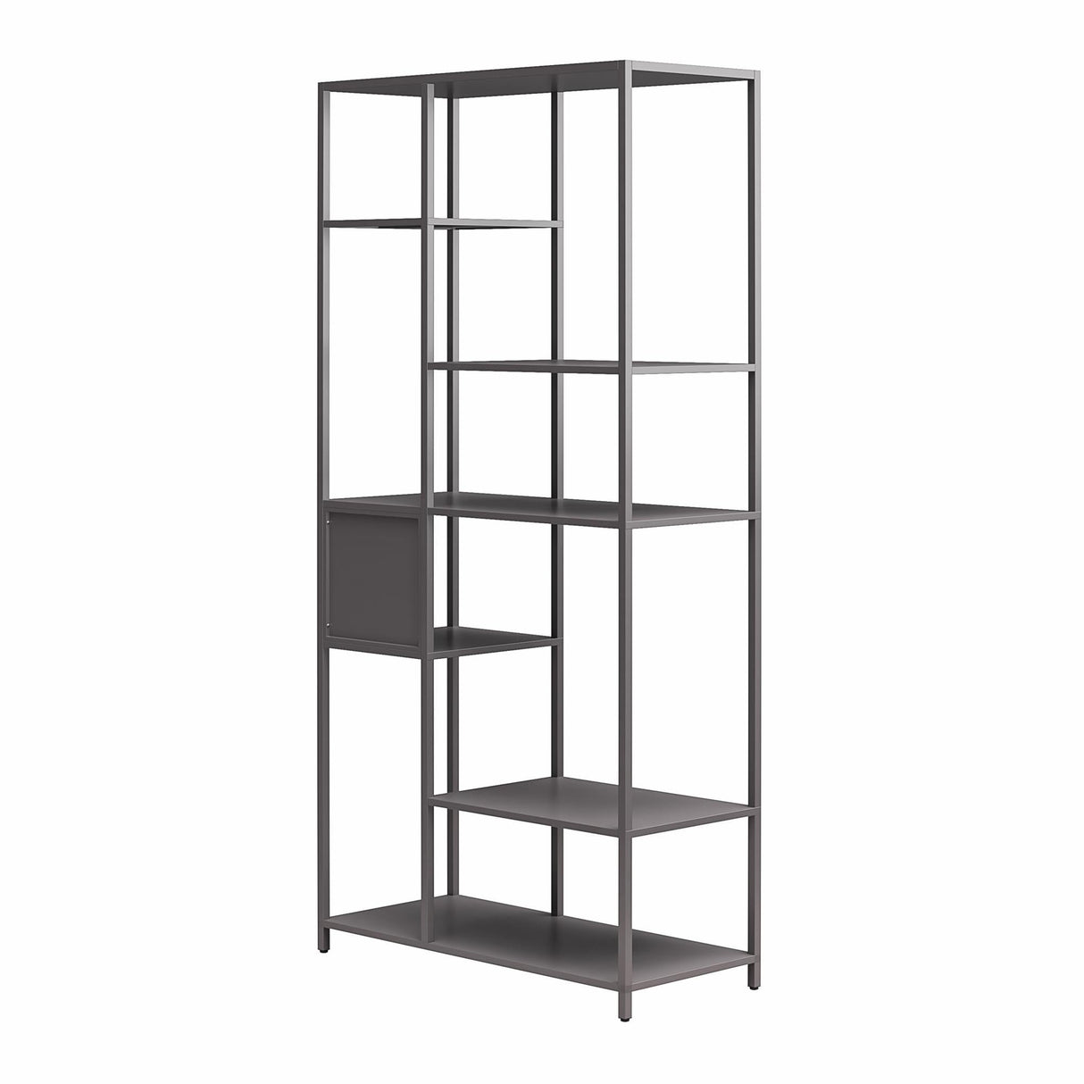 6-Tier Metal Bookcase & Room Divider, 72.83" Tall Narrow Bookshelf for Small Spaces, Open Shelf Storage Unit for Living Room, Office, Bedroom, Industrial Gray WoodArtSupply