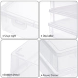 BTSKY Clear Plastic Storage Box with Flap Lid, Multipurpose Craft Organizers and Storage Box Art Supply Storage Organizer Plastic Sewing Box for Beads Pencils Notebooks, 6 Pack Small BTSKY