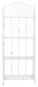 Safavieh PAT5014B Outdoor Collection Amaris Antique White Wrought Iron 4-Tier Bakers Rack Safavieh