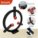 Woodworking Lathe Steady Rest ，3-Point Metal Steady Rest for 12in Swing Lathes with 6 Pcs Position-adjustable Wheels Feleolibe