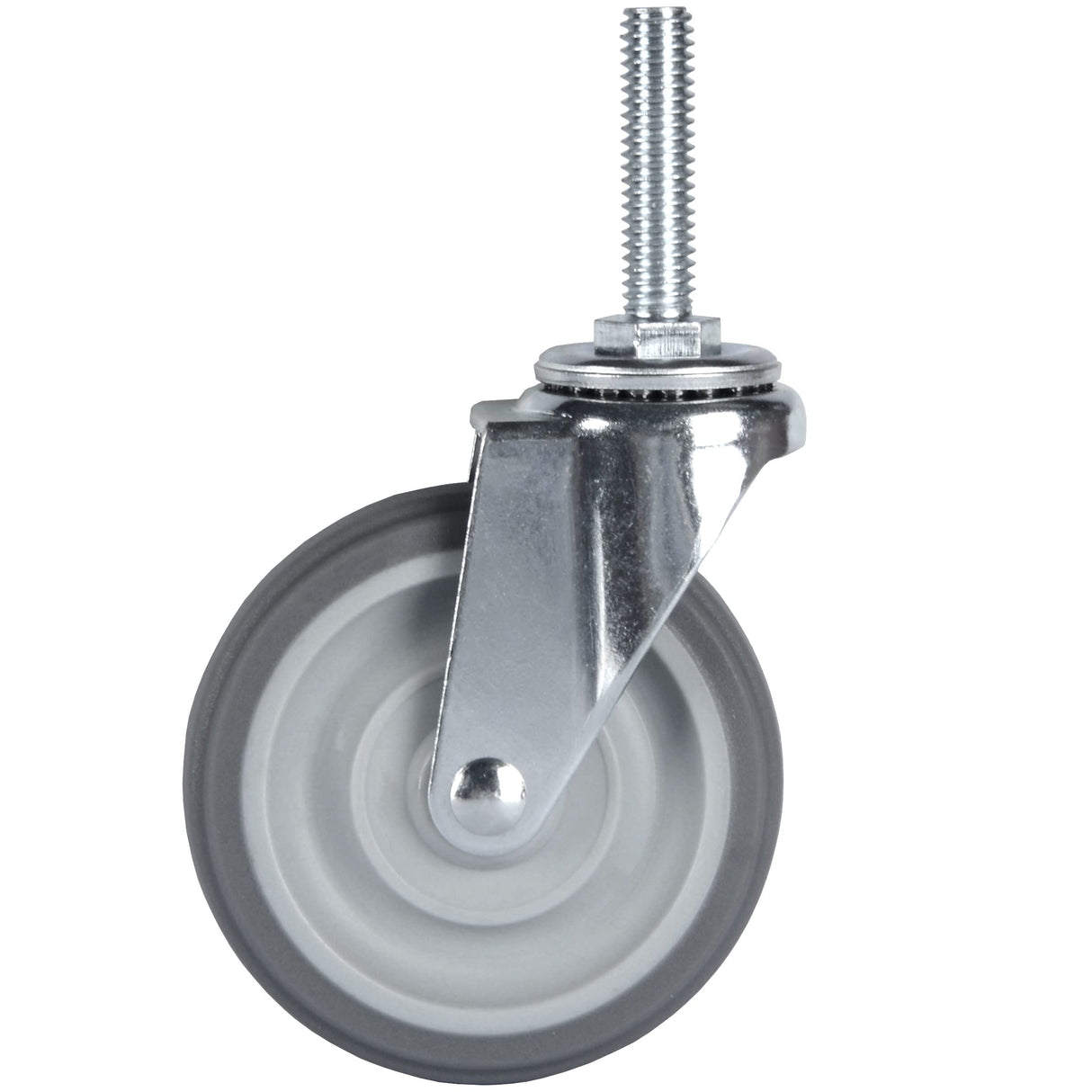 Finnhomy Caster Wheels 3 Inch Set of 4 Heavy Duty Threaded Stem Casters 3/8"-16 x 1-1/2" Swivel Rubber Industrial Castors Premium Wheels for Wire Shelving/Furniture/Carts Load Bearing 720 Lbs Gray Finnhomy