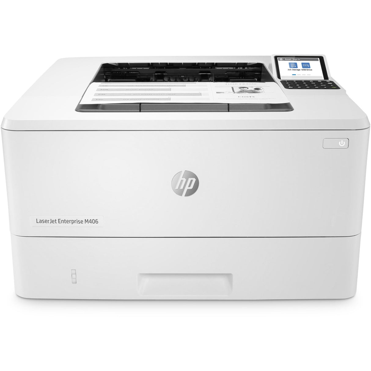 HP LaserJet Enterprise M406dn Monochrome Printer with built-in Ethernet & 2-sided printing (3PZ15A), white HP