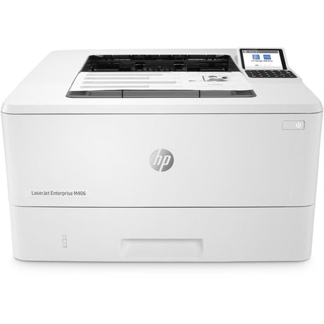 HP LaserJet Enterprise M406dn Monochrome Printer with built-in Ethernet & 2-sided printing (3PZ15A), white HP