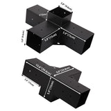 2Pcs Pergola Brackets Kit 4 Way Right Angle Corner Brackets for Gazebos,Garden,Patio,Wood Beams 4''x4'' Lumber (Actual: 3.8x3.8'') Inusbojie