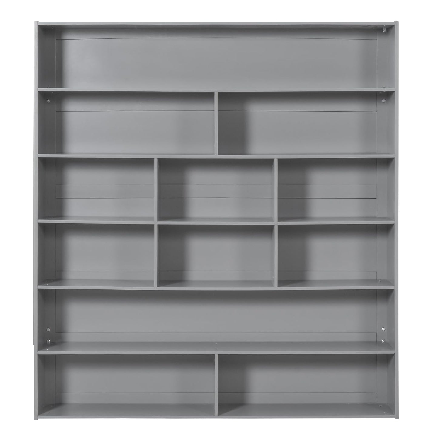 Harper & Bright Designs Grey Full Over Full Bunk Bed with Storage & Bookshelf - WoodArtSupply