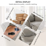 Ocstta Manual Leather Recliner Sofa Set, Living Room Furniture Set,Leather Sofa Set and Recliner Couch for Home/Office(Leather Recliner Sofa) Grey Ocstta