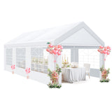 COBIZI 10x20 Party Tent Heavy Duty, 10x20 Tent with Removable Sidewalls & 4 Built-in Sandbags, Commercial White Tent, UV 50+, Waterproof, White COBIZI