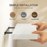 AMADA HOMEFURNISHING Floating Shelves, 32″ Large Wall Mounted Shelves for Bathroom, Bedroom, Living Room, Kitchen, Office, Hanging Shelf for Wall Décor Storage, Set of 2, White AMADA HOMEFURNISHING