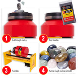 MJR Tumblers Commercial Duty 10lb Rock Tumbler w Free Grit Kit. Capable of Running 4 Different Barrel Sizes and Combinations. Extreme Quality and Durability. A USA Disabled and Veteran Owned Company. MJR Tumblers