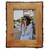 Eosglac 5x7 Live Edge Picture Frame, Rustic Wood Photo Frames Farmhouse Decor for Tabletop or Wall Display, Natural Brown Eosglac