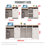Reception Desk with Counter, L 35.4-74.8'' , Modern Front Desk Reception Counter, Solid wood ecological board, large storage space,with Storage Drawers, front office desk for Salon, Office, Lobby EQWZUPD