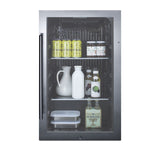 Summit Appliance SPR488BOS Commercially Approved Shallow Depth Indoor/Outdoor Beverage Cooler, Seamless Stainless Steel Door Trim, Glass Door, Black Interior, Front Lock, and Dial Thermostat Summit Appliance