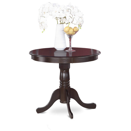 East West Furniture ANBO5-CAP-LC Antique 5 Piece Kitchen Set for 4 Includes a Round Table with Pedestal and 4 Faux Leather Dining Room Chairs, 36x36 Inch East West Furniture