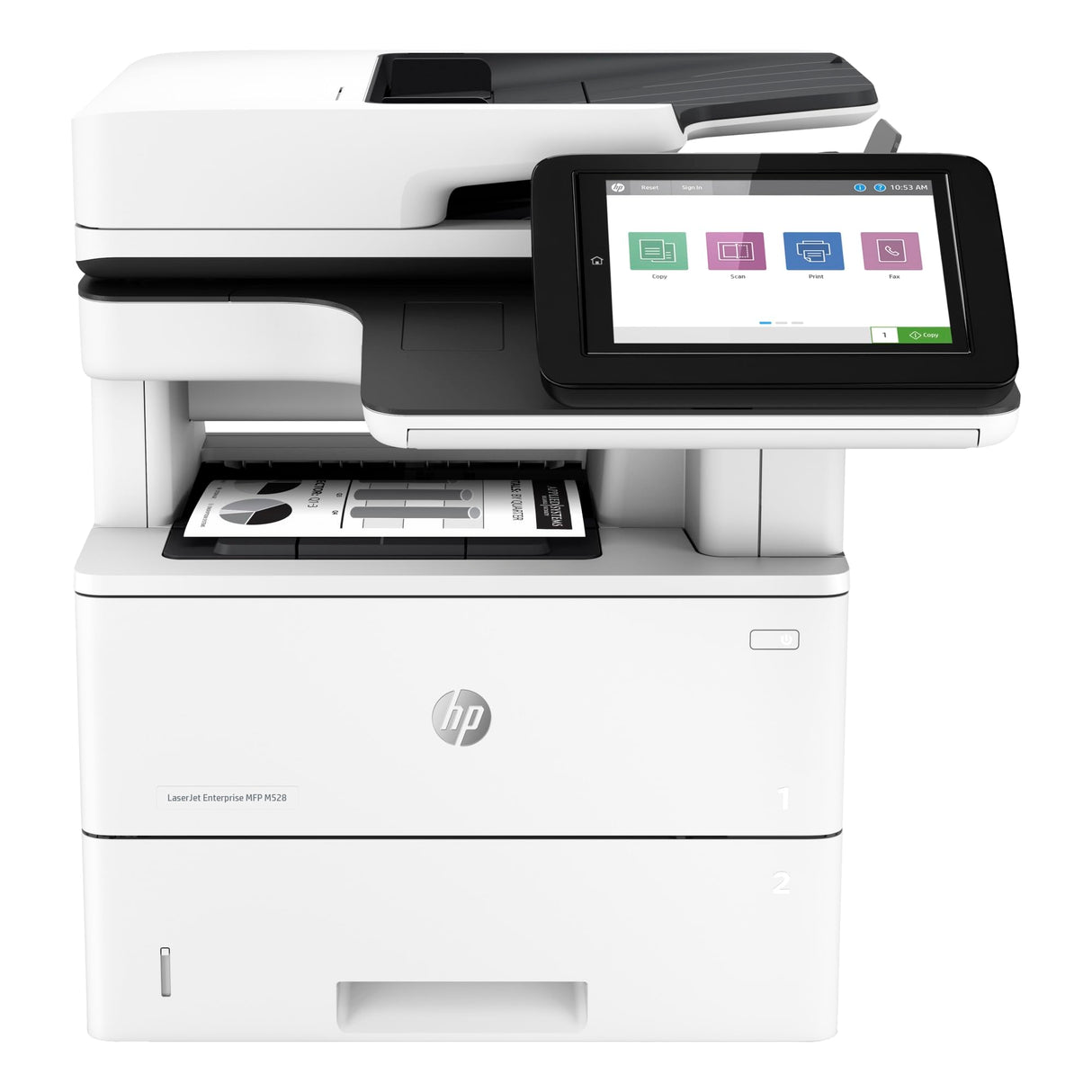 HP LaserJet Enterprise MFP M528dn Monochrome All-in-One Printer with built-in Ethernet & 2-sided printing (1PV64A), White HP