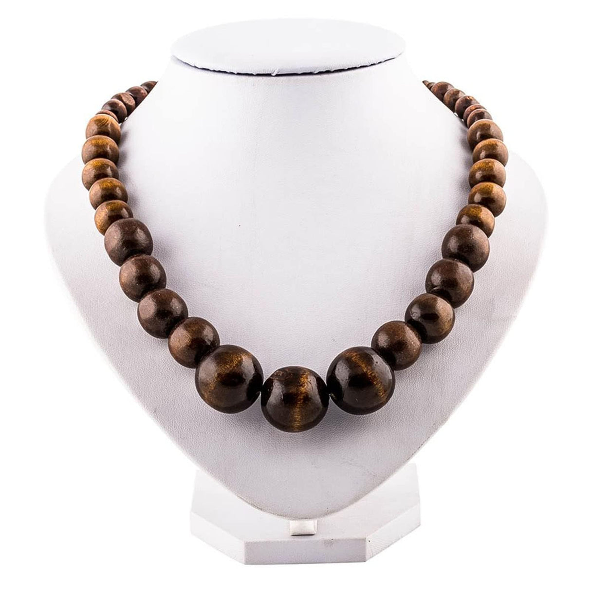 EVBEA Wood Bead Necklace Africa Wooden Chain Statement Unisex Chunky Necklaces EVBEA
