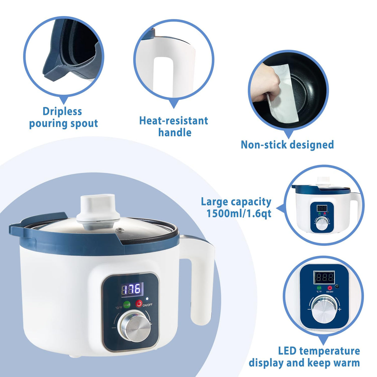 Digital Candle Melting Pot with Spout, Electric Wax Melter with Temperature Control for Candles Making, Wax Melting Machine with Adjustable and Constant Temperature Function Handnatur