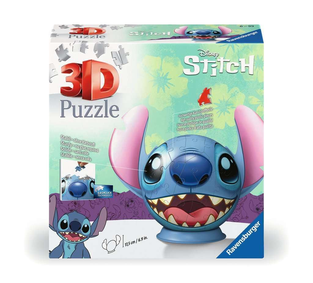 Ravensburger Puzzle-Ball Disney Stitch 72 Pieces Jigsaw Puzzle for Kids - Every Piece is Unique, Pieces Fit Together Perfectly Ravensburger