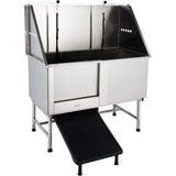 PawBest Stainless Steel Dog Grooming Bath Tub with Ramp, Faucet, Hoses and Loops (50" Bathtub) PawBest