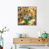 Acudotr Diamond Painting Kits for Adults, 5D Special Shape Diamond Art Kits for Beginners, Crystal Rhinestones Diamond Painting for Home Wall Decoration, Flower, 12×12 Inch Acudotr