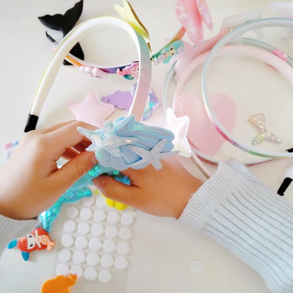 DIY Headband Making Kit for Girls Ages 5-12 | Create Your Own Hair Accessories with 6 Hair Bands 36 Accessories for Birthday Gift Creative Activity DIY Arts and Crafts Gifts Generic