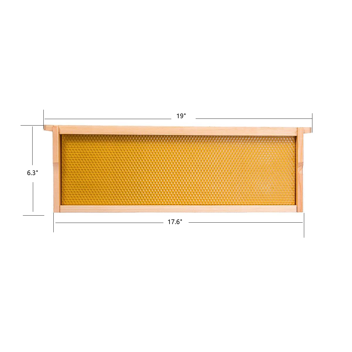 Honey Lake Medium Beehive Frames and Foudations Kit,10 Pack Super Wooden Frames and Natural Beeswax Dipped Plastic Foundations for Beekeeping Honey Lake