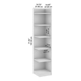 Bush Home Universal 15W Tall Corner Bookshelf in White, 6 Shelf Narrow Bookcase for Home Office Storage or Living Room Organization Bush Home