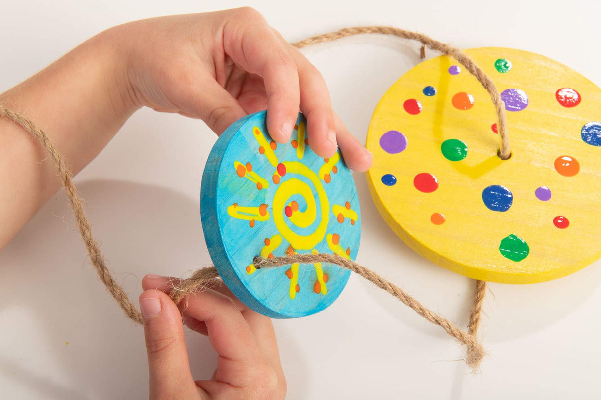 MindWare Make Your Own Wind Chime Craft Kit – Makes 1 Wind Chime, Incldues 13 Paint Colors, 3 Brushes and Instructions MindWare