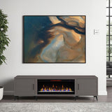 Realcozy Malibu Modern 95 inch Electric Fireplace TV Stand Entertainment Center with Fireplace, for TVs up to 105 inches, Solid Wood, White Finish Realcozy