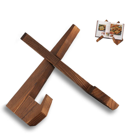 Cook Book Stand Cookbook Stand for Kitchen Counter, Cookbook Holder Stand, Wooden Bible Recipe Book Holder Stand for Kitchen, Wooden Cookbook Display Stand Holder for Kitchen Counter Tablet Zxglxinyao