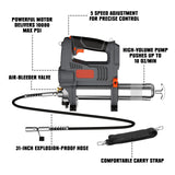 Cordless Grease Gun Kit Compatible with Dewalt 20V MAX Battery, 10000 PSI 5-Speed Grease Gun w/ 20V 2.0Ah Battery and Charger, 31In Flexible Hose, Ideal for Machinery Automotive Maintenance Mayoki