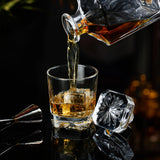 Square 25Oz Whiskey Liquor Decanter Set With 2 Glasses in Box,Decanter Set for Scotch Liquor,Whiskey Wine Decanter Suit for Men and Women Father Coworkers Lovers QUEEN&STONE LEAD FREE