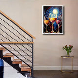 MaiYiYi Wine Glass Diamond Painting Kit, 5D Full Round Diamond Painting by Numbers, Crystal Rhinestones Wine Diamond Painting Kits Arts Crafts Kitchen Wall Decor for Adults Beginners (30 x 40 cm) MaiYiYi