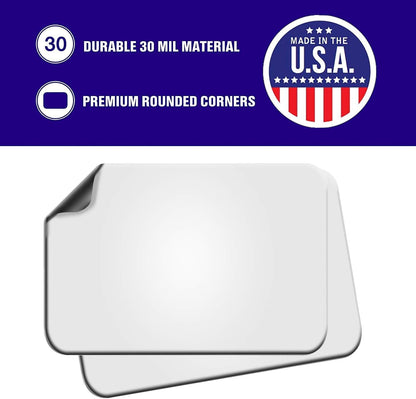 Blank Magnets (2 Pack) – Rounded Corners Blank Car Magnet Set – Perfect USA-Made Magnet for Car to Advertise Business, Cover Company Logo (for HOA), Prevent Car Scratches & Dents (Regular Large)