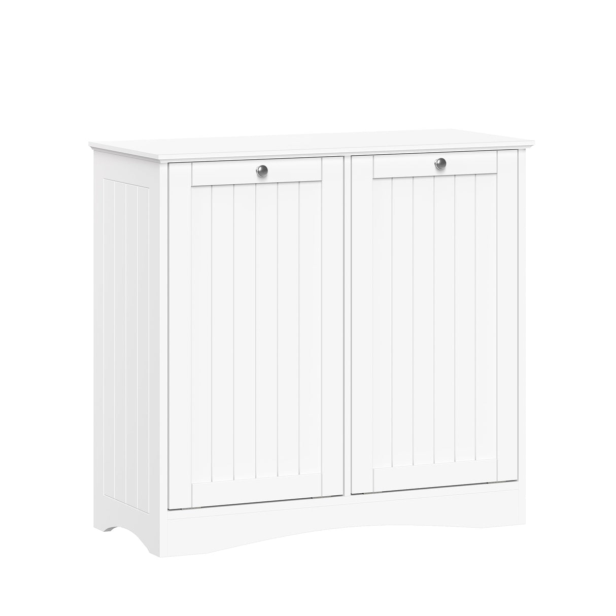 RiverRidge Ashland Double Tilt-Out Laundry Cabinet with Removable Hamper Bags - Beadboard Design Laundry Room cabinets with Top Shelf for Decor - Spacious tilt Out Laundry Hamper for Towels & Clothes RiverRidge