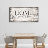 Home Sweet Home Wall Art Sign Large Dark Brown Farmhouse Wall Sign for Living Room Decoration Wooden Board Design Canvas Prints Modern Rustic Artwork Leaf Pictures Wall Decor 20" x 40" arteWOODS