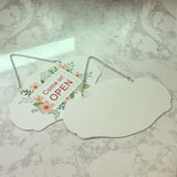 Sublimation Door Hanger Blanks 4 Pack Thick Door Welcome Board Sign and Wall Window Garden Hanging Ornaments Double Sides with Chain Personalized MDF Decoration Supplies Lsgdcth