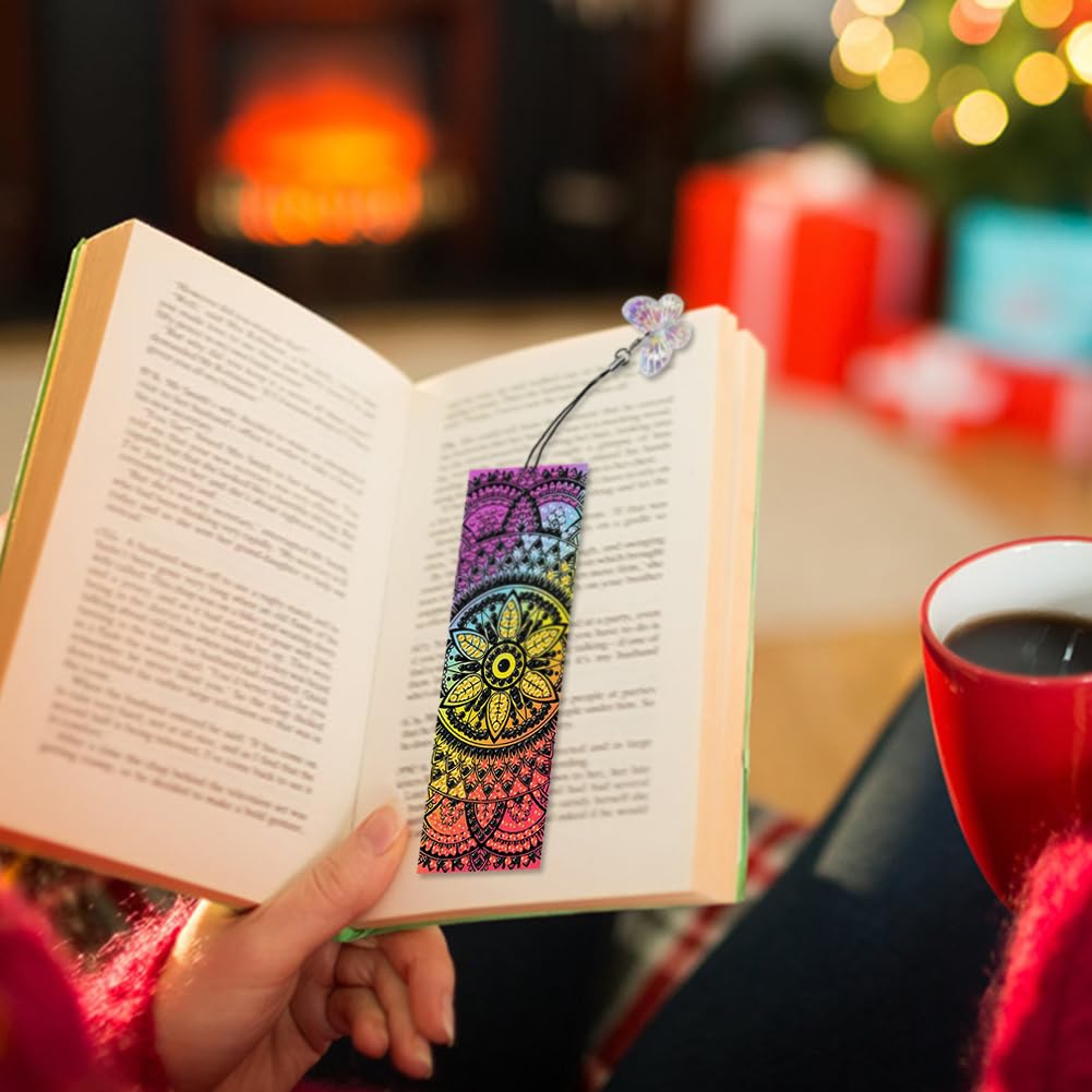 3Pcs Diamond Art Bookmarks, Diamond Painting Bookmarks Kits for Women, Kaleidoscope DIY Bookmark for Beginners Adults Arts Craft Generic