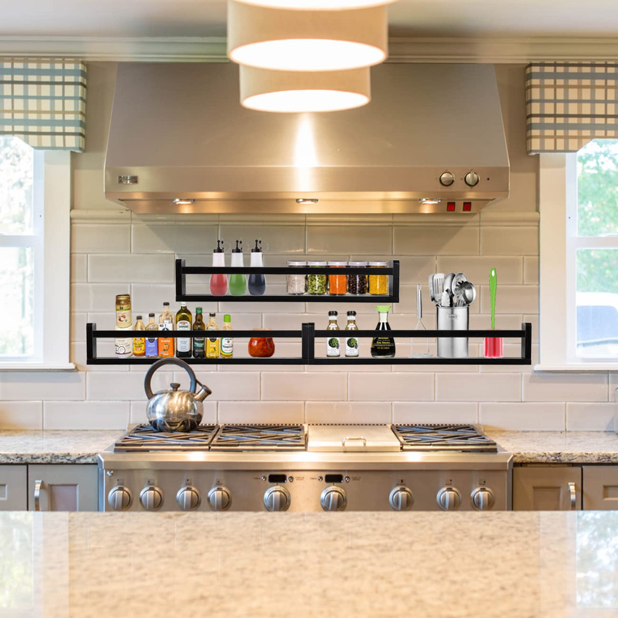 AZSKY Classic Nursery Book Shelves Black Wooden Floating Shelves Wall Bookshelf for Bathroom Decor Kitchen Spice Rack Organizer Kids Room 24 Inch Set of 3 AZSKY