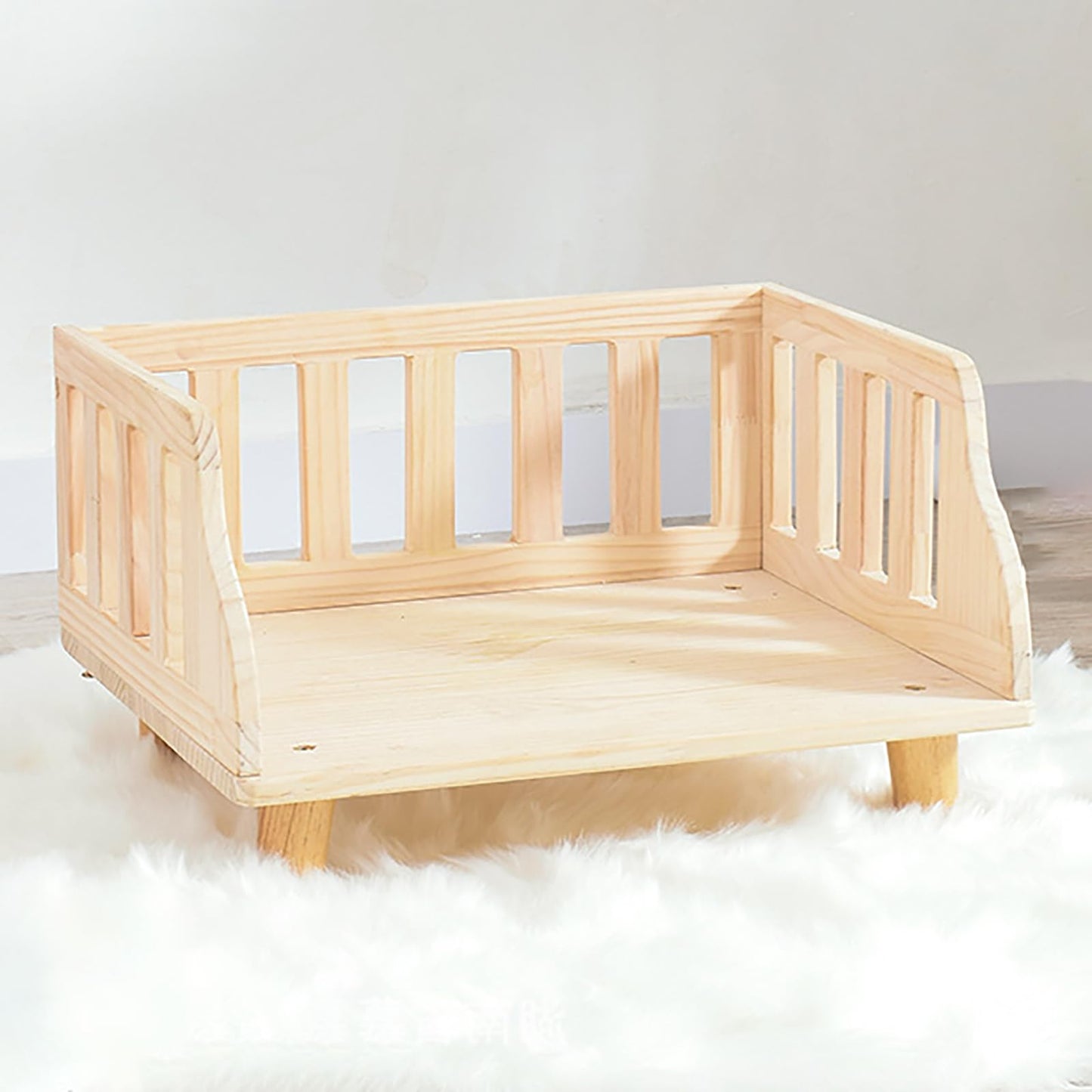 Zynlhn Newborn Photography Props Removable Kennel Rest Cot Solid Wood Board, Durable Anti Chew Medium and Small Dog Cat Handmade Portable Fence Bed Easy to Clean - WoodArtSupply