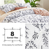 Bedsure Twin/Twin XL Duvet Cover - Reversible White Duvet Cover Set with Zipper Closure, 2 Pieces Cute Floral Patterned Bedding Set with 8 Corner Ties and 1 Pillow Sham Bedsure