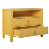 Novogratz Her Majesty 2 Drawer Nightstand, Mustard Yellow Novogratz